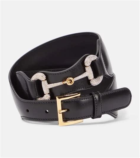 gucci horsebit embellished belt